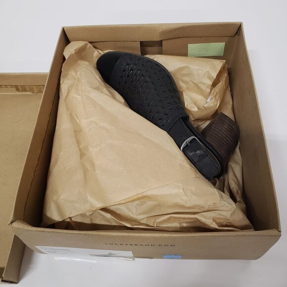 Lucky Brand Womens Verazino Woven Open Toe Slingback Sandals in Black - Size 5.5 - Picture 4 of 8